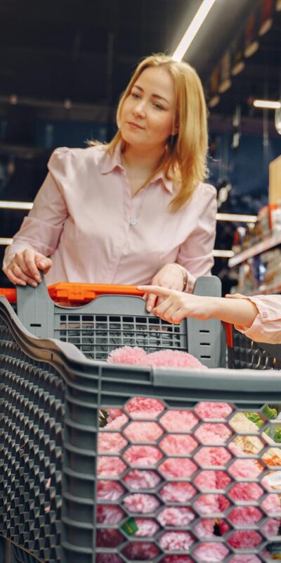 Family Doing Shopping in the Grocery Store